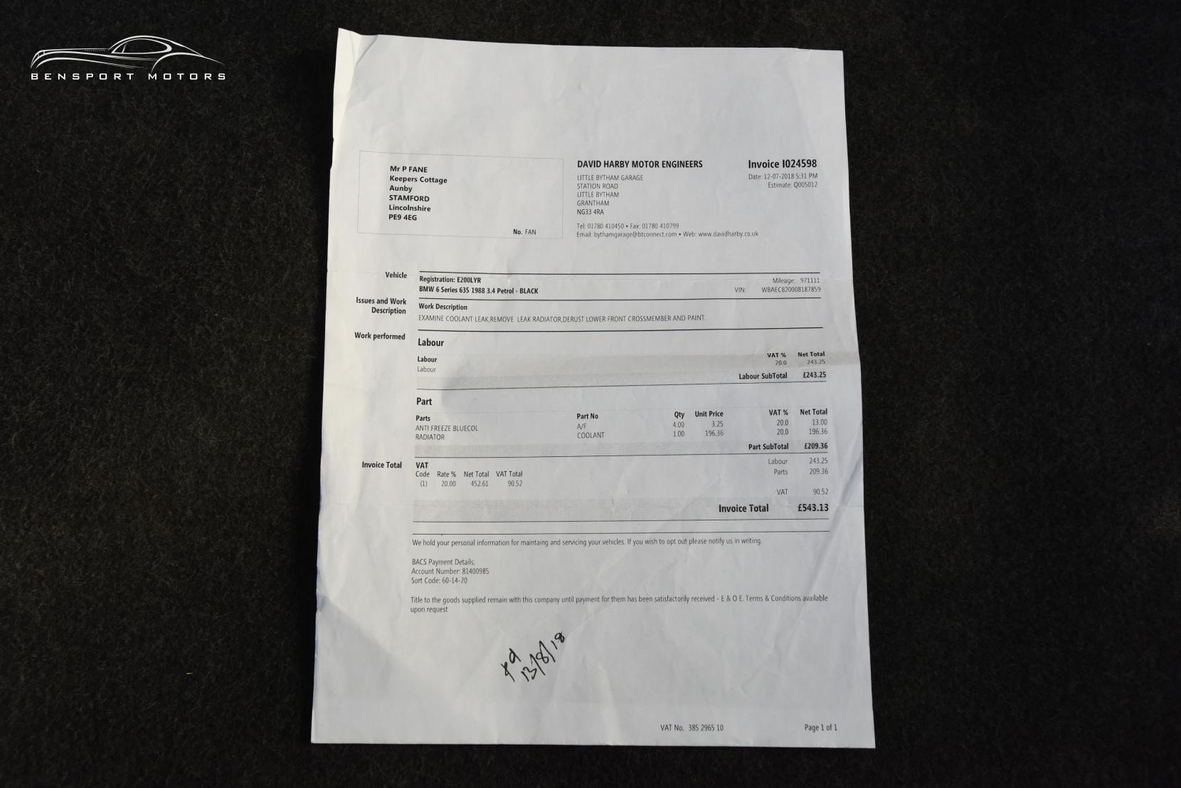 BMW 6 Series 3.4 635CSi Coupe 2dr Petrol Automatic (220 bhp)