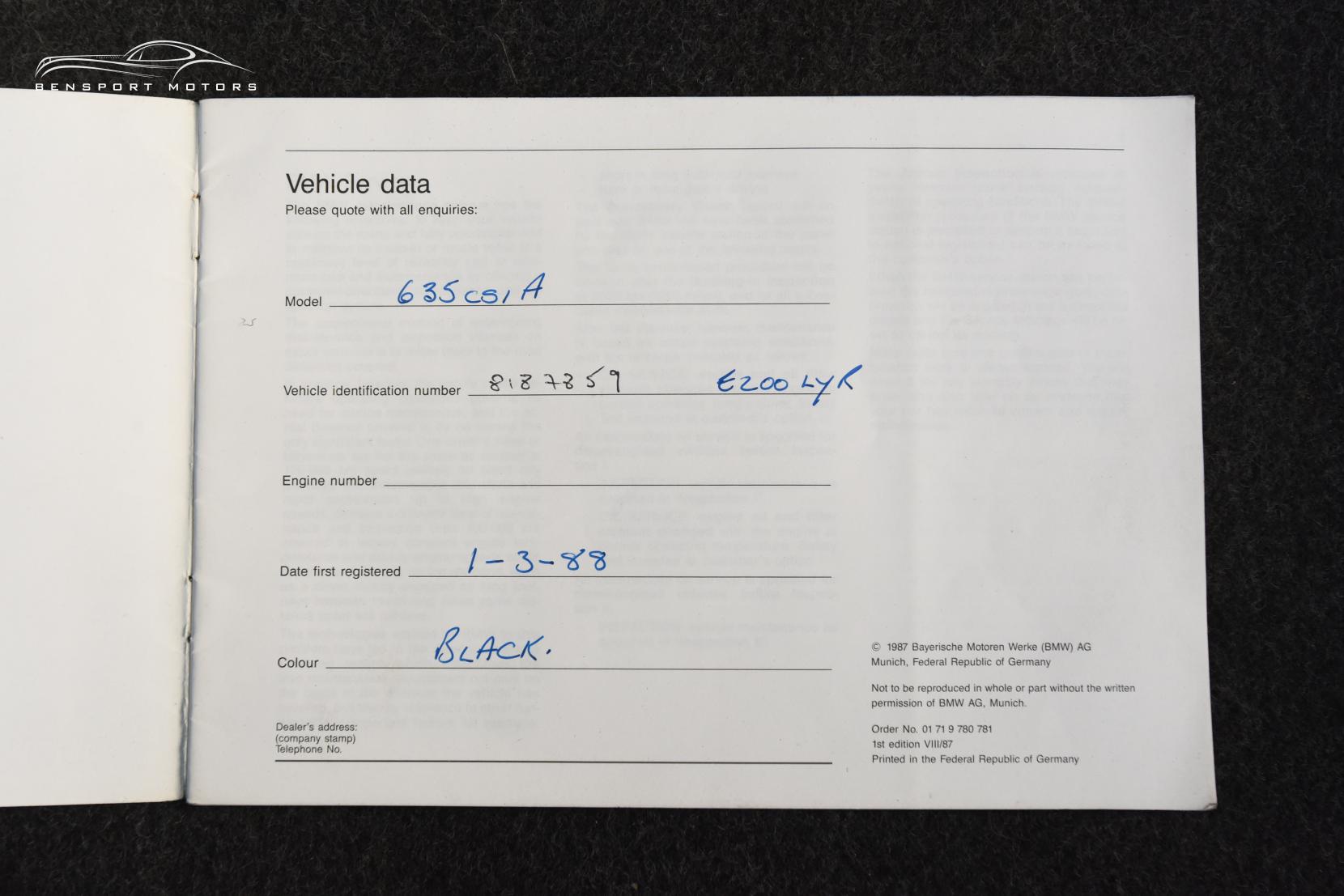 BMW 6 Series 3.4 635CSi Coupe 2dr Petrol Automatic (220 bhp)